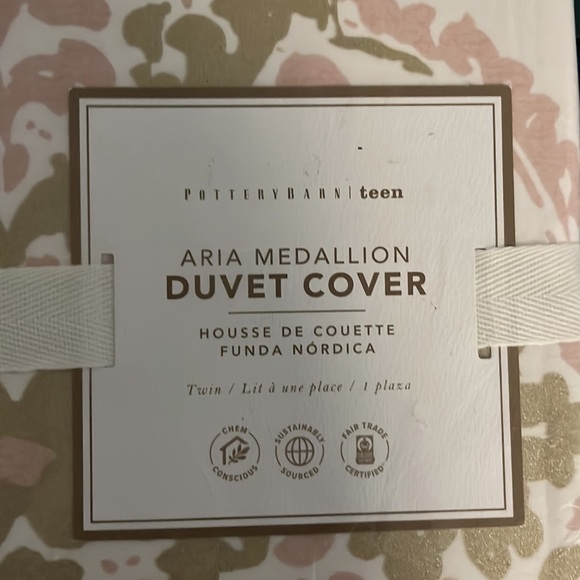 NIP POTTERY BARN Powered Blush Teen Aria Medallion (2) TWIN Cotton Duvet Covers - Picture 5 of 5